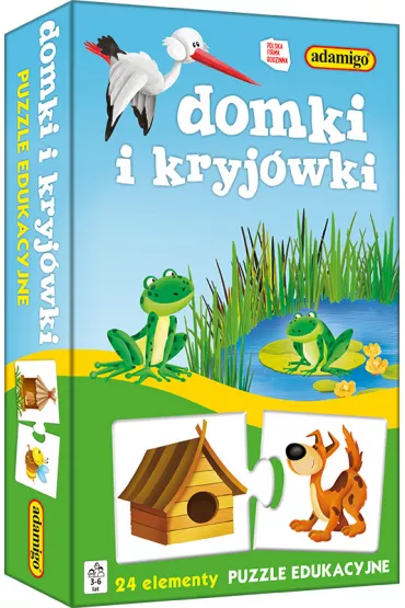 Puzzle edukacyjne 24 el. Domki i kryj�wki Adamigo - I Domki Kryj�wki