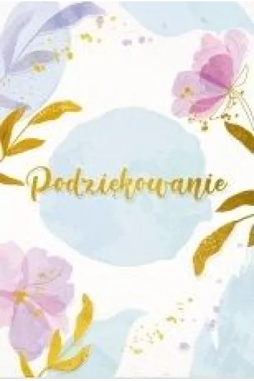 Karnet B6 LUX Podzi�kowanie, kwiaty, z�ocony