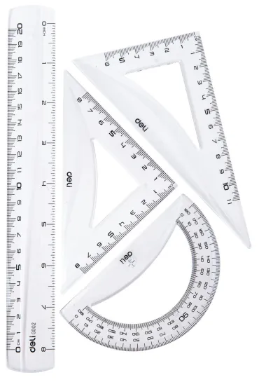 Deli Zestaw geometryczny ma�y transparentny 4 el.