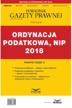 eBook Ordynacja podatkowa, NIP 2018. Podatki cz 3 pdf