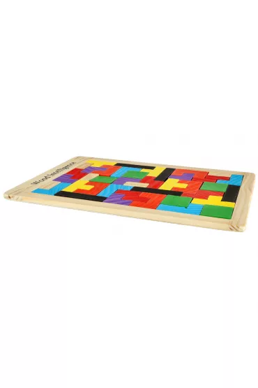 Puzzle drewniane uk�adanka tetris klocki 40el.