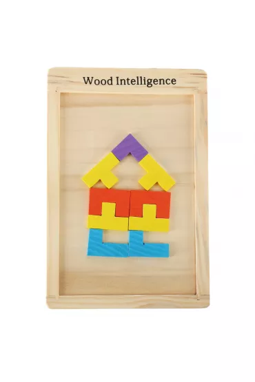 Puzzle drewniane uk�adanka tetris klocki 40el.