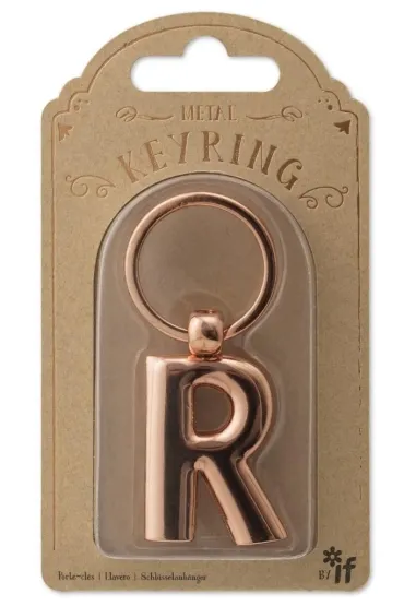 If Metalowy brelok do kluczy litera R Keyring
