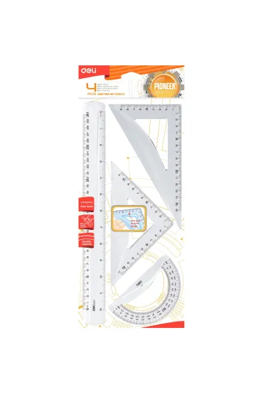 Deli Zestaw geometryczny du�y transparentny 4 el.