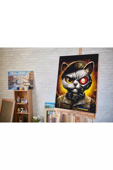Twoje Hobby Malowanie po numerach - Kot Si� Zbrojnych Ukrainy 40x50cm