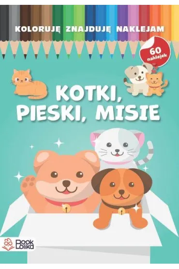 Pakiet dla przedszkolaka. Koloruj�, znajduj�, naklejam: Szybkie samochody, Niezwyk�e dinozaury, Pieski, kotki, misie + Kredki Bambino - Pakiety na nagrody