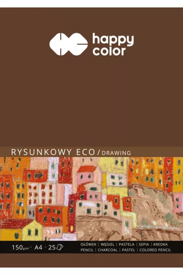 Happy Color Blok rysunkowy ECO, ART, bia�y, A4, 150g, 25 arkuszy 150 g 25 kartek