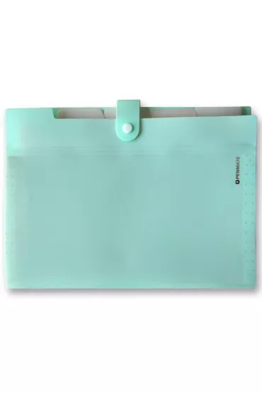 Penmate Teczka z 5-ma przegr�dkami A4 PP-105 pastelowa zielona