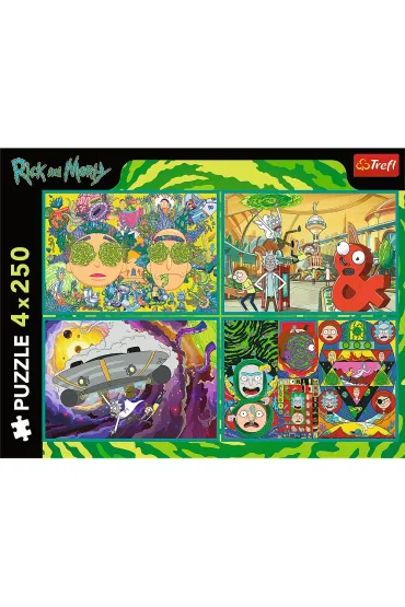 Puzzle 4x250 el. Zakr�cony �wiat Ricka i Morty Trefl