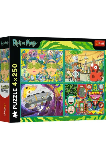 Puzzle 4x250 el. Zakr�cony �wiat Ricka i Morty Trefl