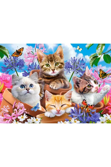 Puzzle 120 el. Kittens with Flowers Castorland