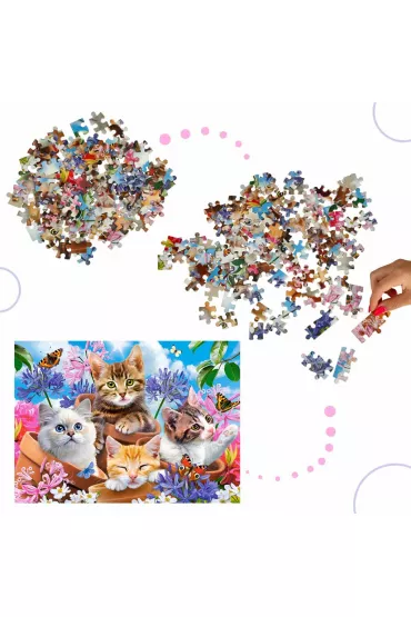 Puzzle 120 el. Kittens with Flowers Castorland