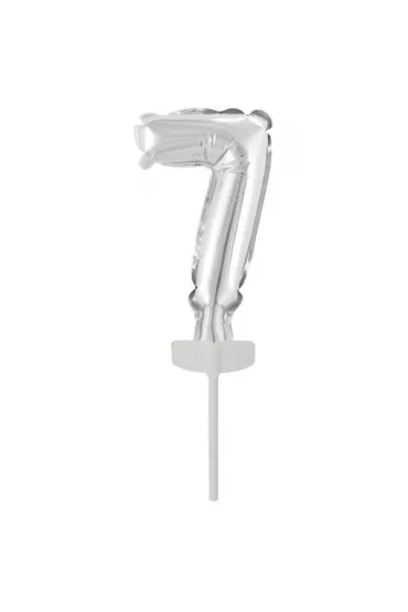 Amscan Balon foliowy mini cyfra 7 srebrna 7,5x12cm