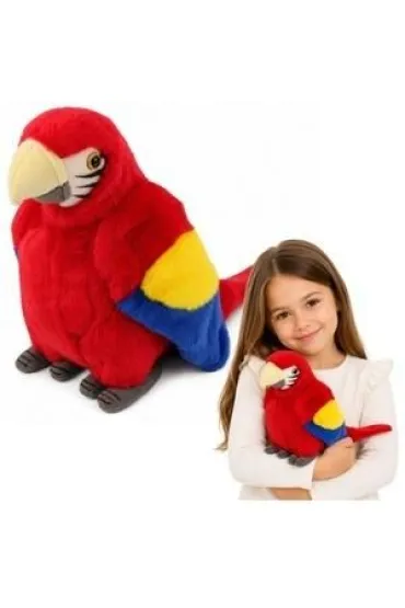 Maskotka Papuga Ara czerwona 24cm LeanToys
