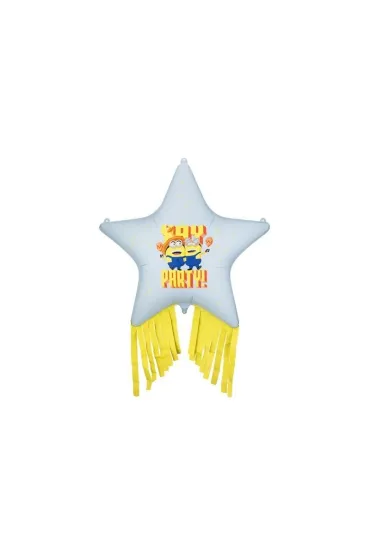 PartyDeco Balon foliowy Gwiazda z fr�dzlami Minionki 72x72cm