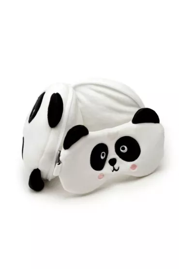 Puckator Pluszowa poduszka podr�na z opask� na oczy Relaxeazzz - Panda