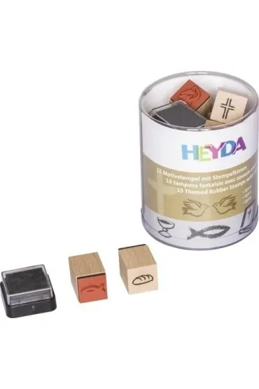Zestaw stempli 15 szt z poduszk� Komunia �lub Heyda