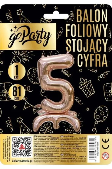 GoParty Balon foliowy stoj�cy 5 rose gold 81cm