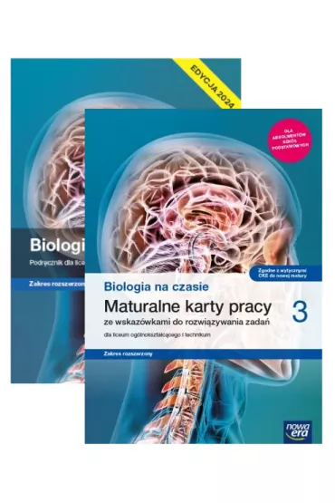 Pakiet Biologia na czasie 3. Podr�cznik i Maturalne karty pracy dla liceum og�lnokszta�c�cego i technikum. Zakres rozszerzony. Edycja 2024 - Dawid Kaczmarek, Franciszek Dubert, Jolanta Holeczek, Marek Guzik, Stanis�aw Krawczyk, W�adys�aw Zamachowski, Anna Tyc, Anna  Helmin, Bart�omiej Gr�dzki