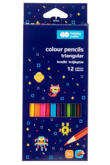 Happy Color Kredki drewniane tr�jk�tne Pixi Planet 12 szt.
