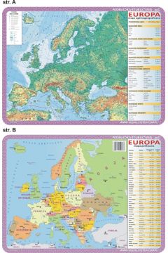 Visual System Podkadka edukacyjna. Europa mapa fizyczna i polityczna