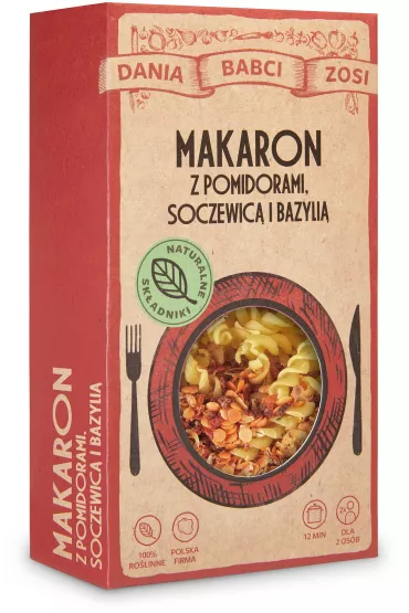 Dania Babci Zosi Makaron z pomidorami, soczewic i bazyli 180 g
