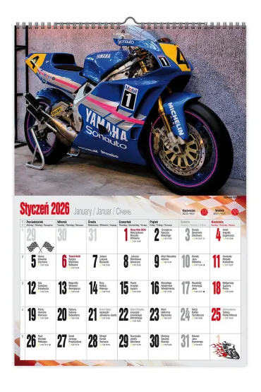 Kalendarz 2026 �cienny A3 VD.21 Motocykle