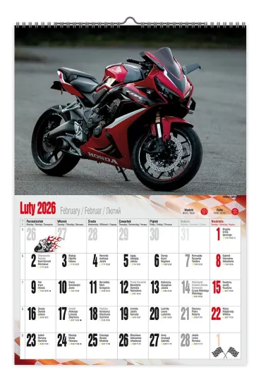 Kalendarz 2026 �cienny A3 VD.21 Motocykle