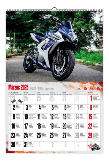 Kalendarz 2026 �cienny A3 VD.21 Motocykle