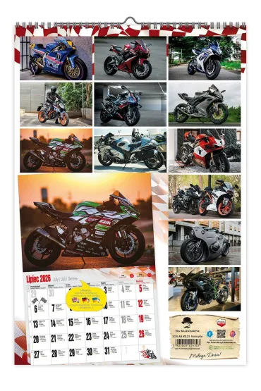 Kalendarz 2026 �cienny A3 VD.21 Motocykle
