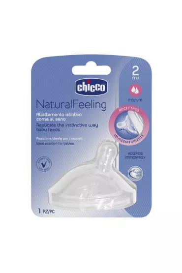 Chicco Smoczek silikonowy na butelk� przep�yw �redni 2 m+