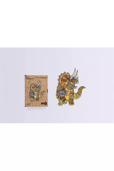 Puzzle drewniane eko 74 el. Triceratops A4 PuzzleOK