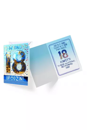 Kukartka Karnet B6 konfetti KNF-019 Urodziny 18