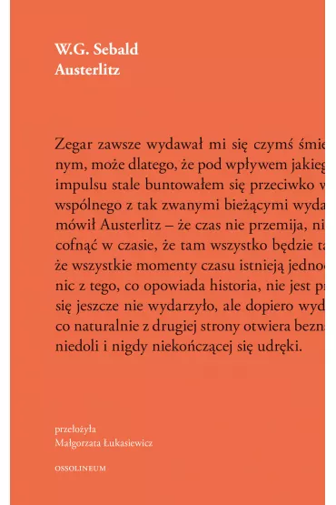 Austerlitz. Sebald. Tom 1 - Winfried Sebald