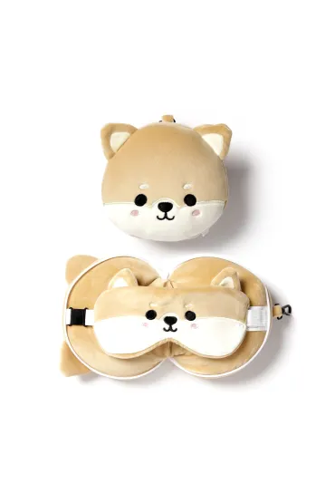 Poduszka podr�na i maska na oczy Pies Shiba