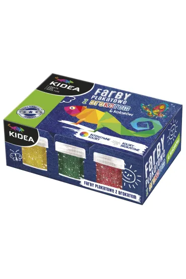 Derform Farby plakatowe z brokatem 6 kolor�w