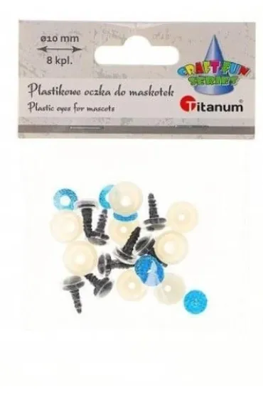 Titanum Oczy do maskotek plastikowe z mocowaniem 10mm 8 szt.