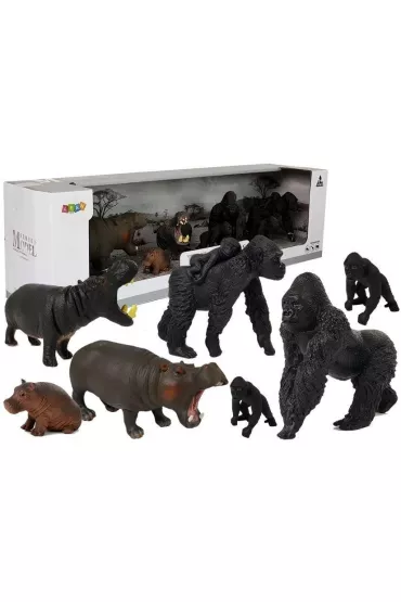 Figurki zwierz�t Safari, Hipopotamy i goryle