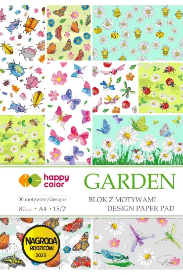 Happy Color Blok z motywami Garden A4 80g 1 szt.