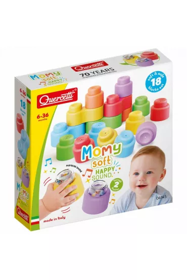Klocki Momy Soft mi�kkie z grzechotk� 18el
