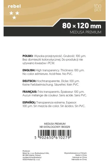 Rebel Koszulki Medusa Premium 80 x 120 mm 100 szt.