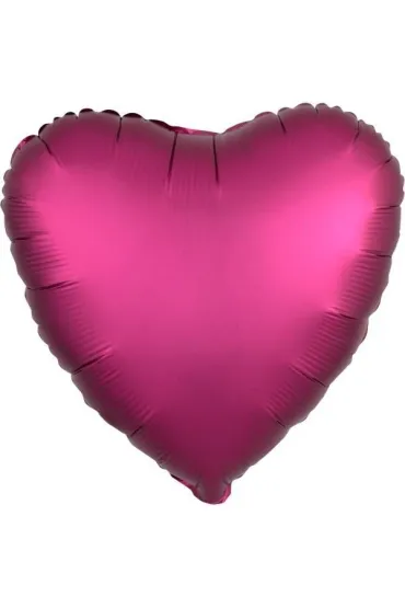 Amscan Balon foliowy Silk Lustre Dark r�owy serce 43cm