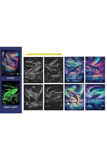 Wydrapywanka kolorowa fluorescencyjna delfiny Adar