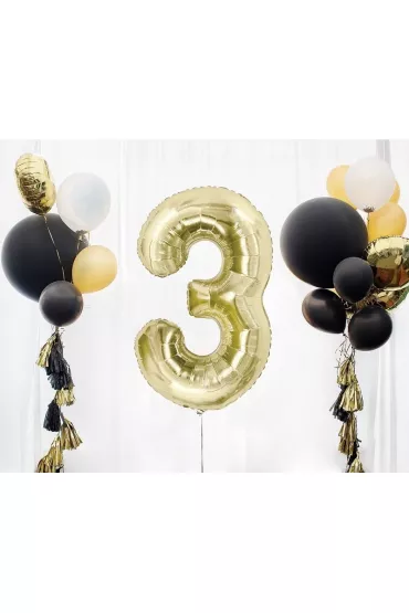 Godan Balon foliowy B&C cyfra 3 szampa�ski 85cm
