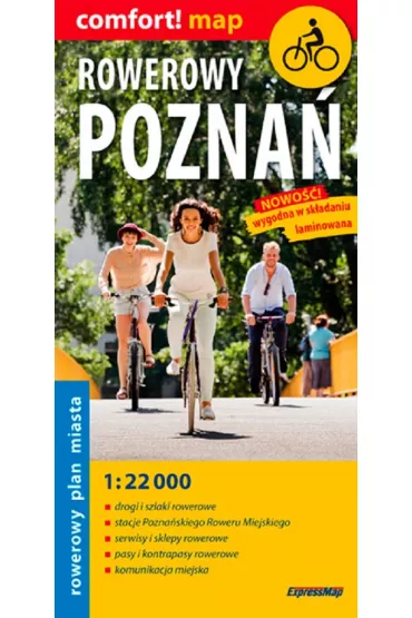 Rowerowy Pozna� laminowany rowerowy plan miasta