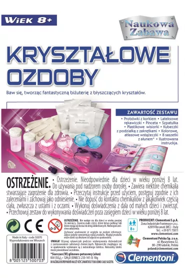 Krysztaowe ozdoby. Naukowa zabawa Clementoni