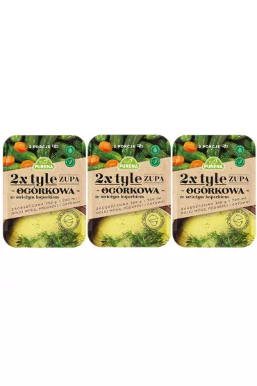 Purena Zupa Ogrkowa ze wieym koperkiem zagszczona Zestaw 3 x 350 g