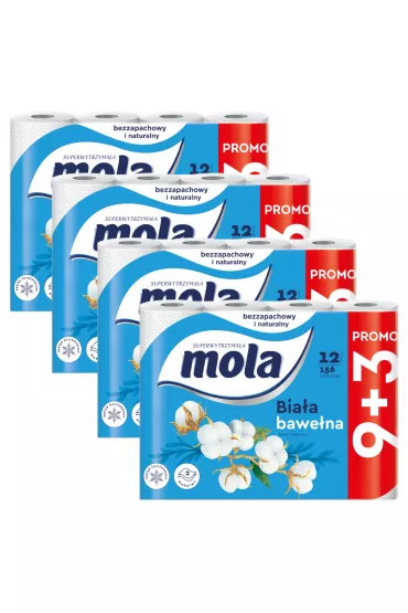 Mola Papier toaletowy Classic White 2-warstwowy zestaw 4 x 12 szt.