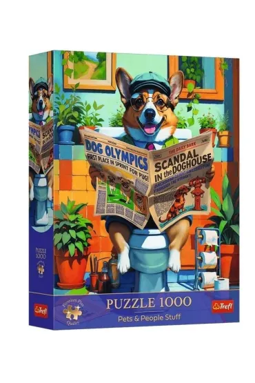 Puzzle 1000 Premium Plus Corgi w Toalecie TREFL