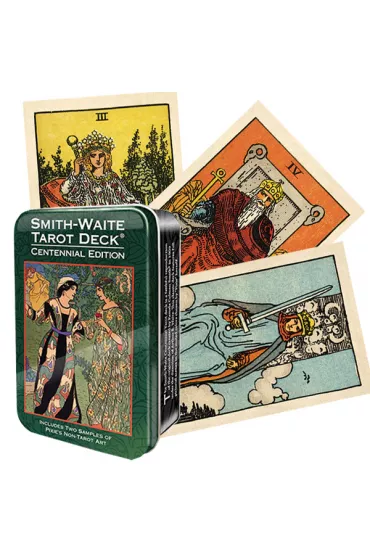 Smith-Waite Centennial Tarot Deck, Rider Waite Tarot wydanie jubileuszowe w metalowym pude�ku - Arthur E Waite, Pamela Colman Smith